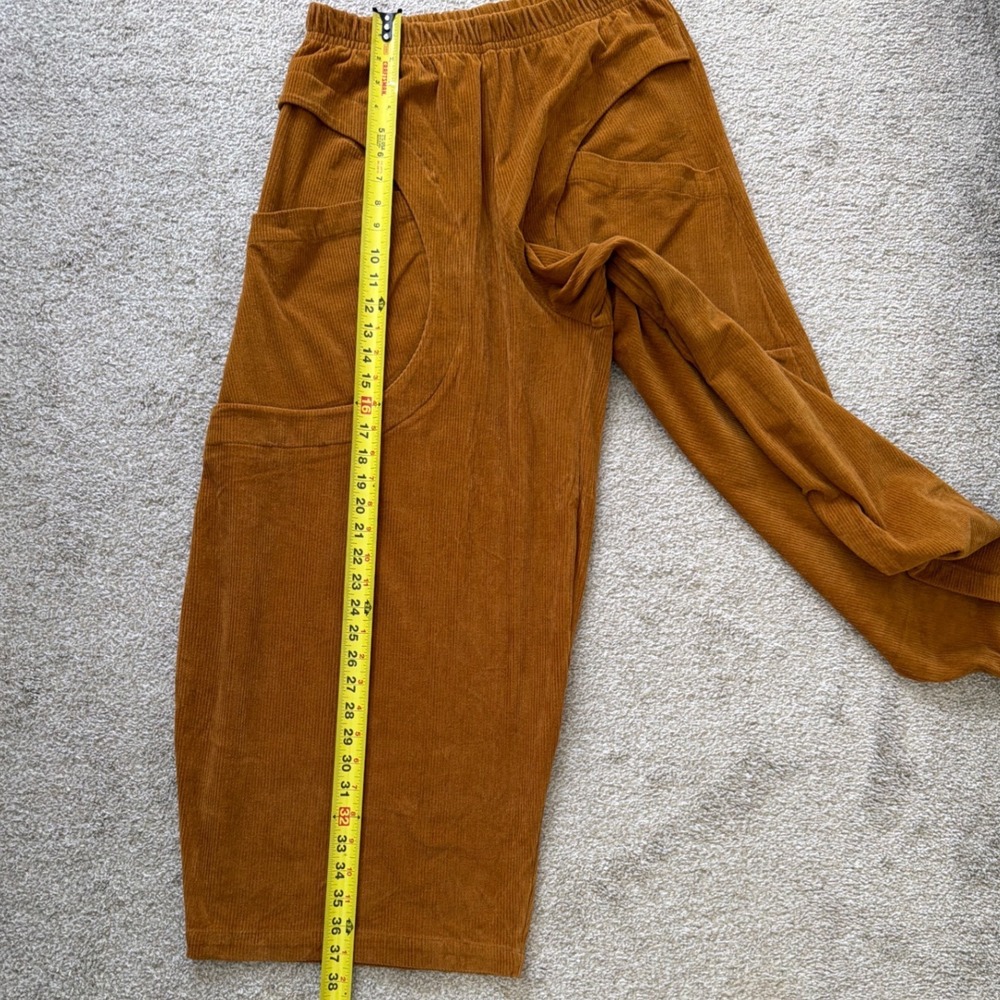 Dress To Kill Rust Corduroy Wide Leg Balloon Pants Lagenlook Size 1X Made in USA - Picture 9 of 10